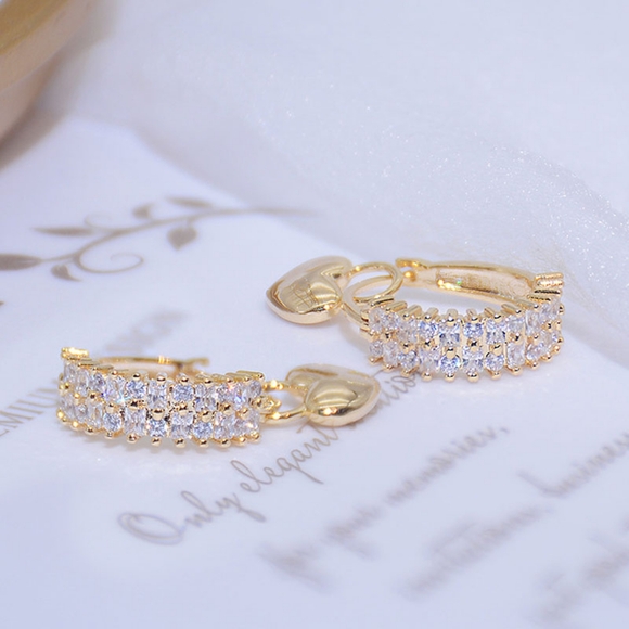 ❤️14k gold diamond earrings❤️ - Picture 7 of 9